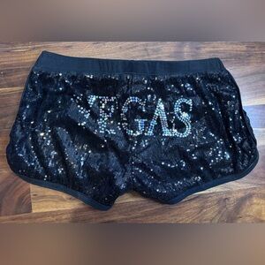 Black Sequin Shorts with Las Vegas Large